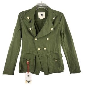 NEW Anthropologie Daughters Of The Liberation Army Green Military Jacket Size XS